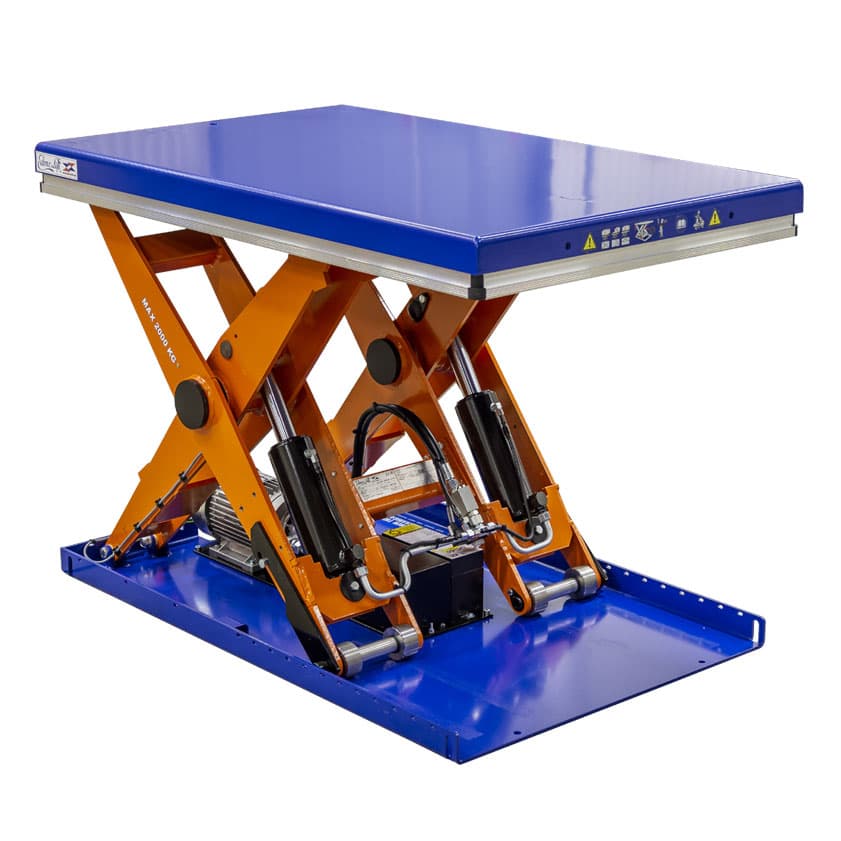 Tables élévatrices ergonomiques industrielles, table de levage hydraulique  à niveau constant